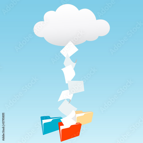 Data from cloud computing into file folders