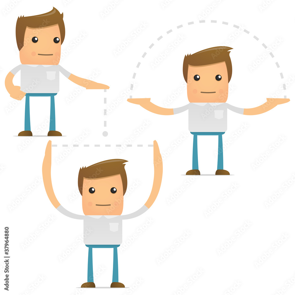 set of funny cartoon casual man set of funny cartoon casual man