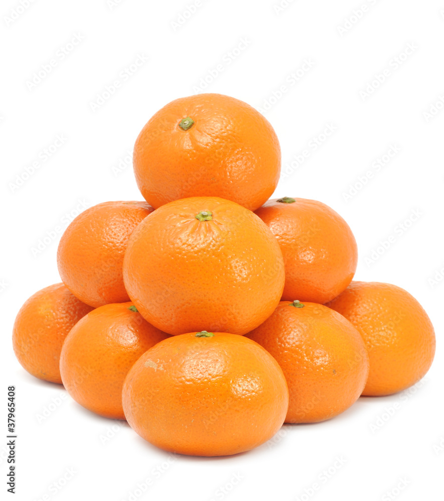 Pile of Tangerines Isolated on White Background Pile of Tangerines Isolated on White Background