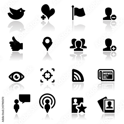 Icons set Social network