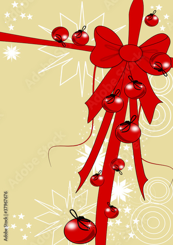 Weihnachtskarte mit Schleife