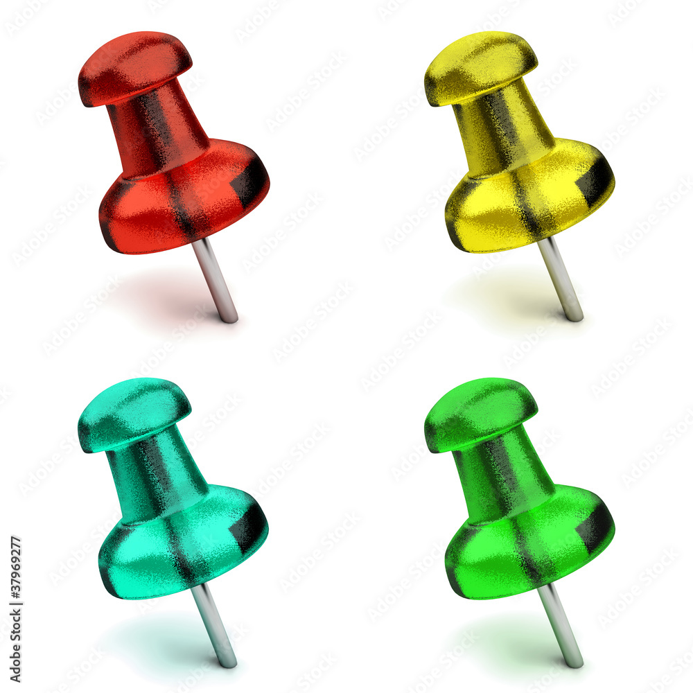 Set of 3d thumbtacks Set of 3d thumbtacks
