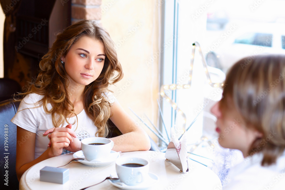Young couple having a date in restaurant Young couple having a date in restaurant