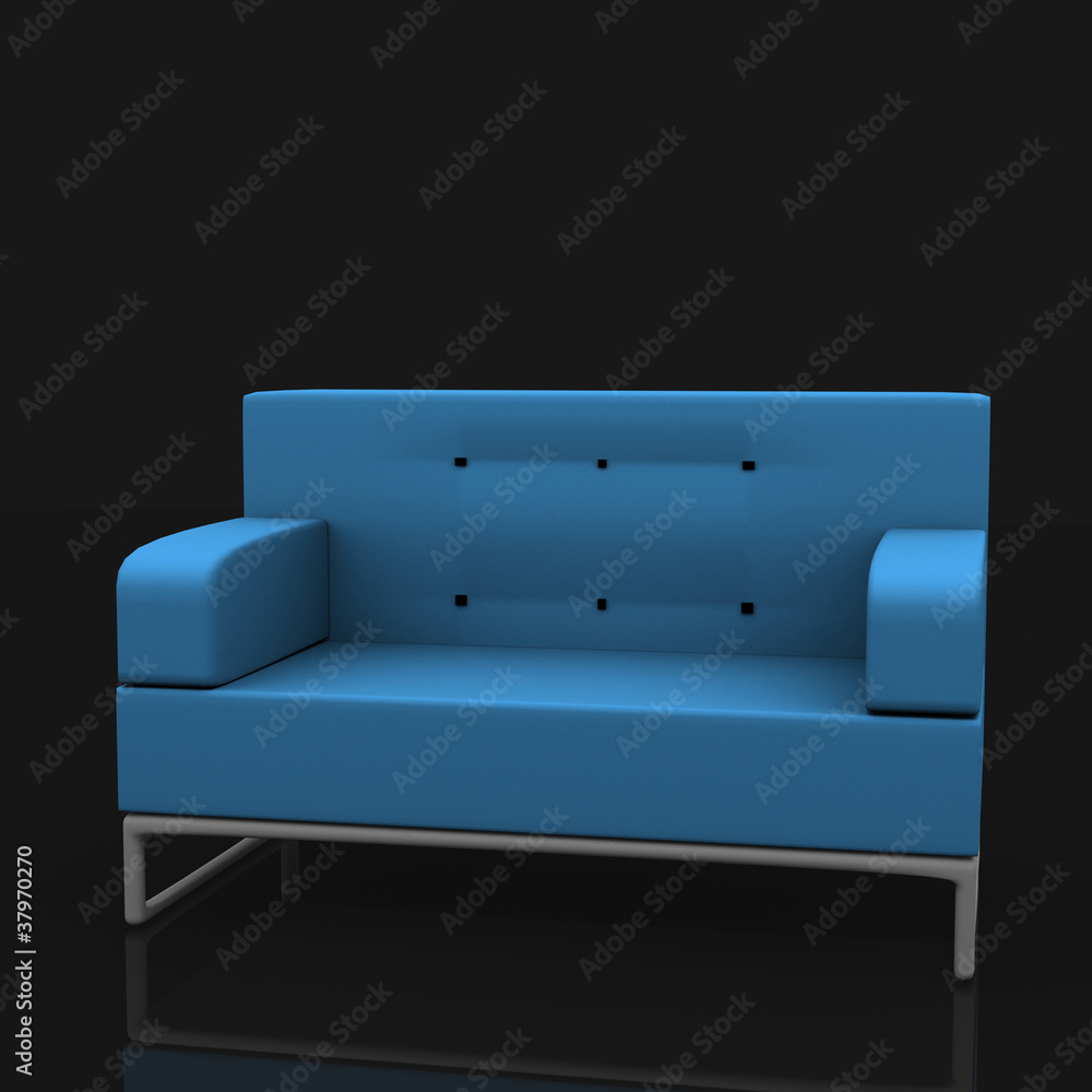 Blaues Sofa Stock Illustration | Adobe Stock