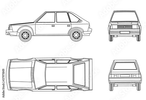 car silhouette on white background