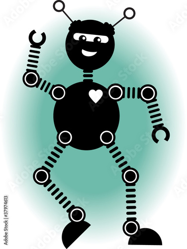 Jolly robot dancing