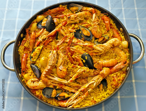 Paella Valenciana, typical food of Spain
