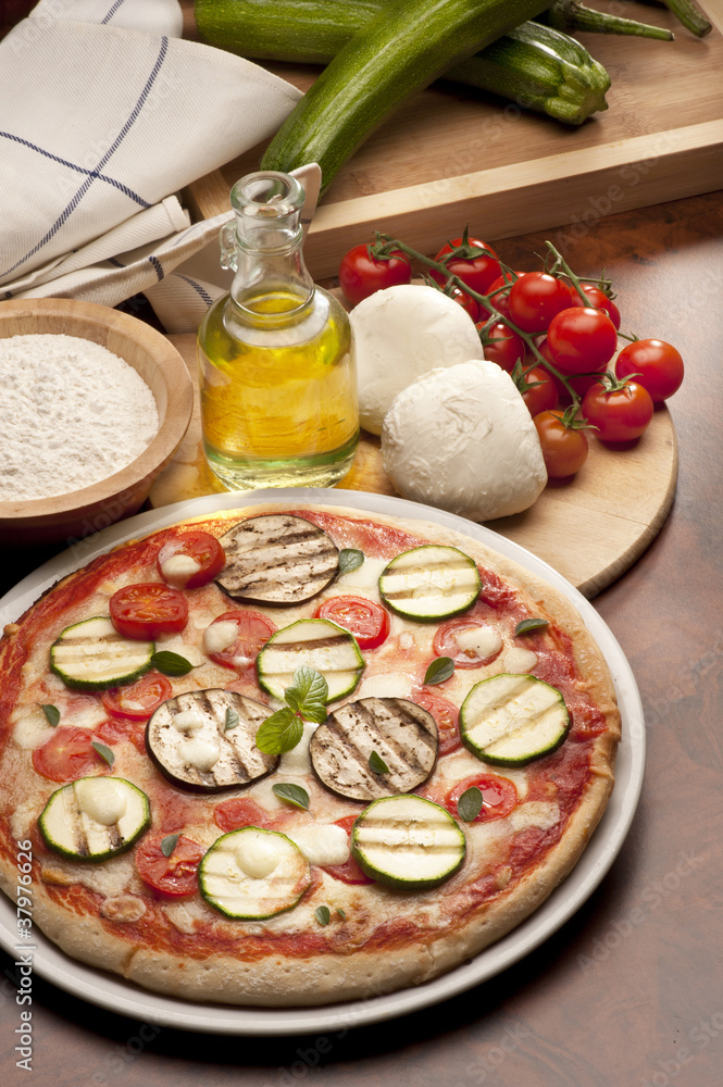 still life with pizza and ingredients still life with pizza and ingredients