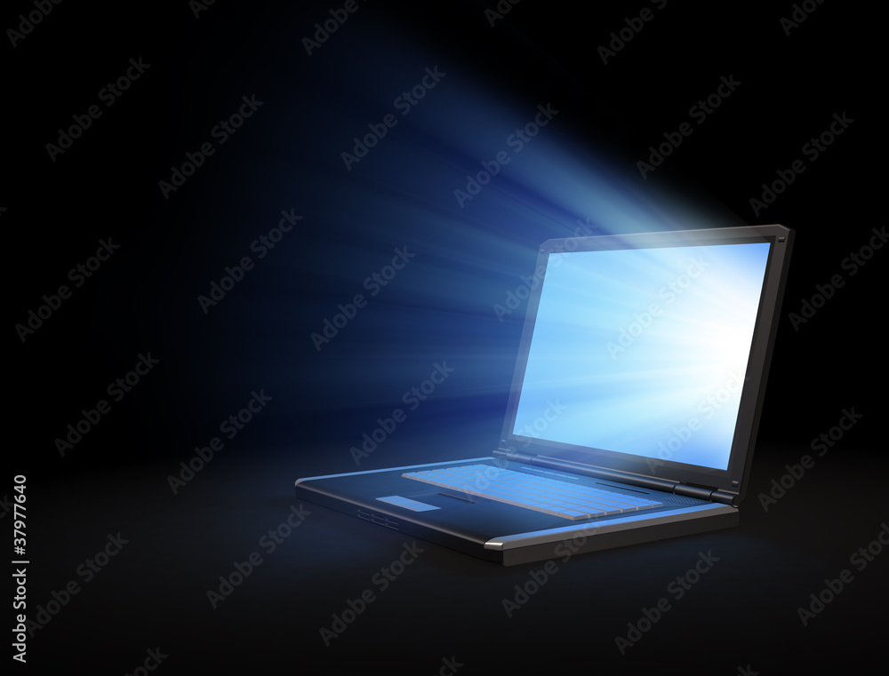 Glowing laptop screen Glowing laptop screen