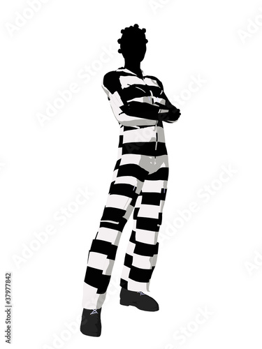 Φωτογραφία Afrcian American Female Criminal Silhouette Illustration