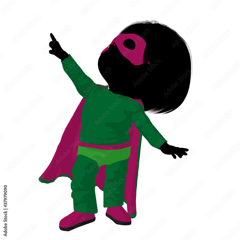 Obraz premium Little Super Hero Girl Illustration Silhouette