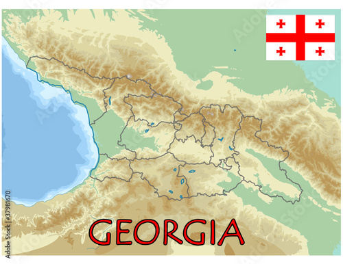 georgia map flag emblem