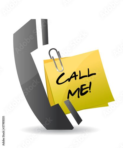 Fotografija call me concept illustration design on white