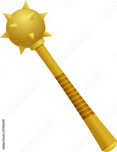 Vector illustration of golden Cossack maces