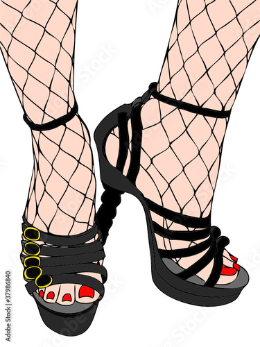scarpe e calze a rete