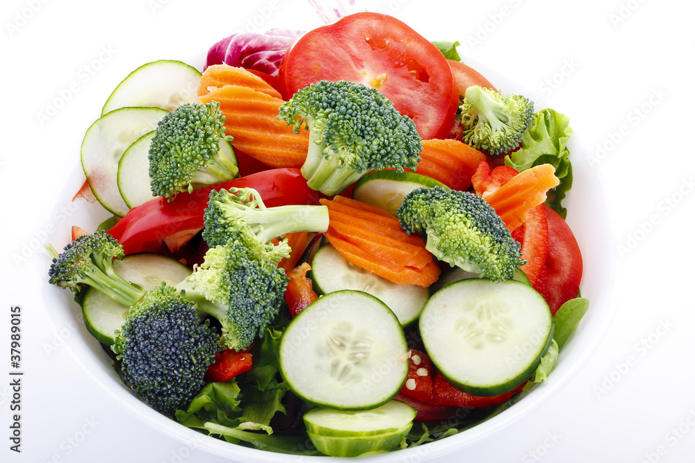 Cut Brocolli Cucumbers Carrots and Tomatoes Cut Brocolli Cucumbers Carrots and Tomatoes