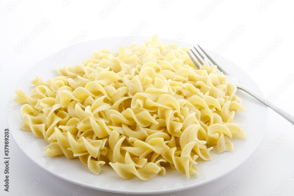 Plate of Noodles with Fork Plate of Noodles with Fork