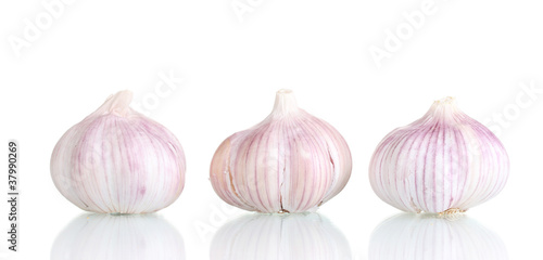 fresh garlic isolated on white