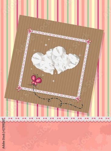 Hearts cardboard sfondo righe