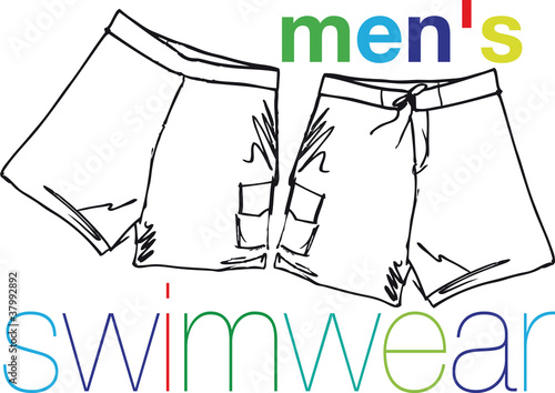men`s swimwear. Vector illustration