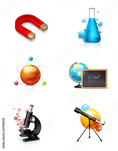 Science, set, icon