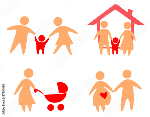 family set of icons