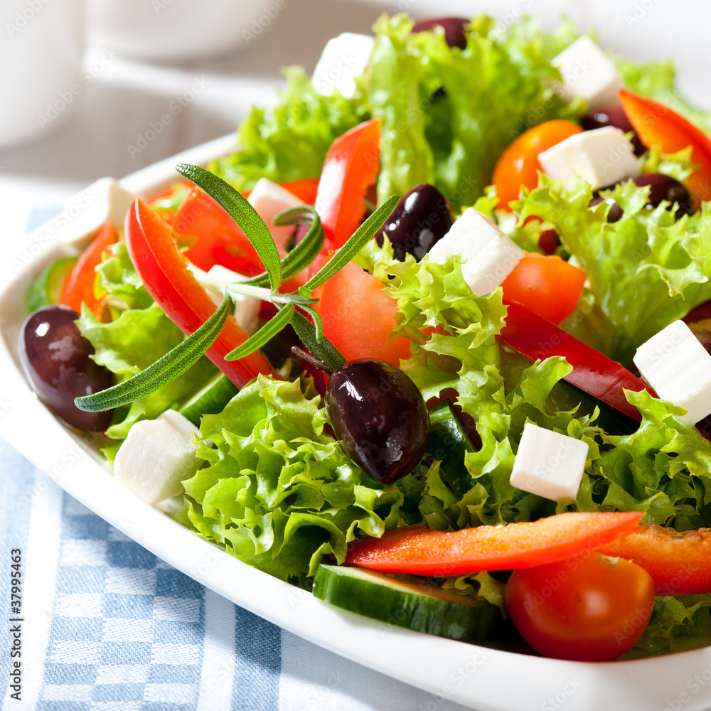 Vegetable salad with feta and kalamata olives Vegetable salad with feta and kalamata olives