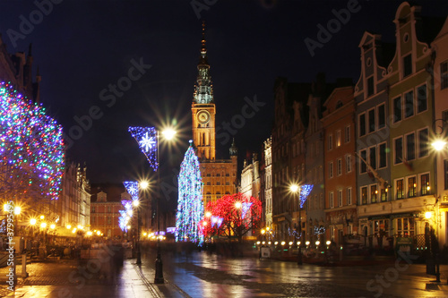 night city of Gdansk, Poland. Christmas time. © Alina G