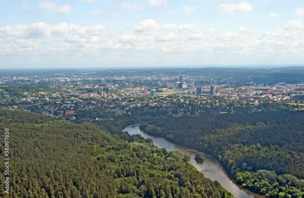 Birdseye view of Vilnius, Lithuania