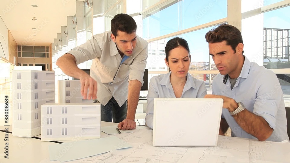 Team of architects working on project Team of architects working on project
