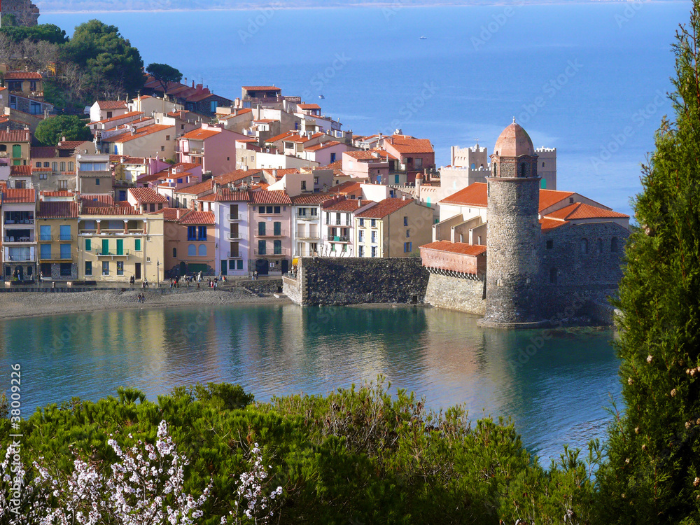 Beautiful Mediterranean village of Collioure, Vermilion coast, Languedoc-Roussillon, Pyrenees Orientales, France