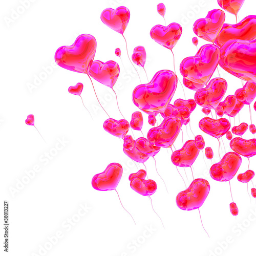 Heart balloon colored red for valentines day background