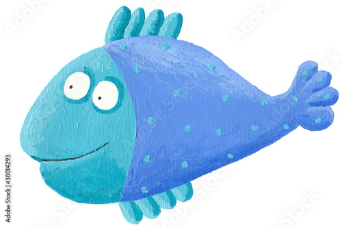 Funny blue fish
