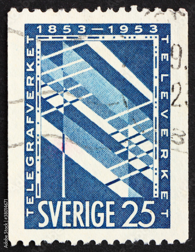 Postage stamp Sweden 1953 Telephone