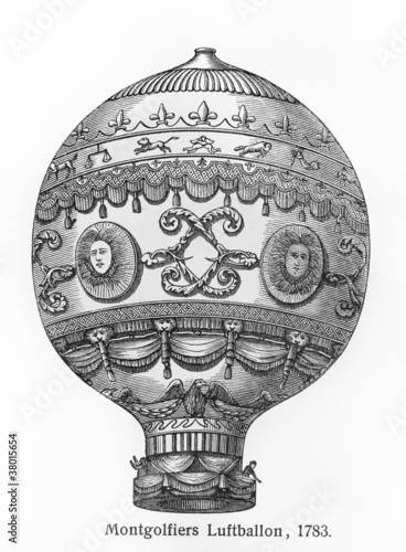 Montgolfier brothers hot air balloon from 1783