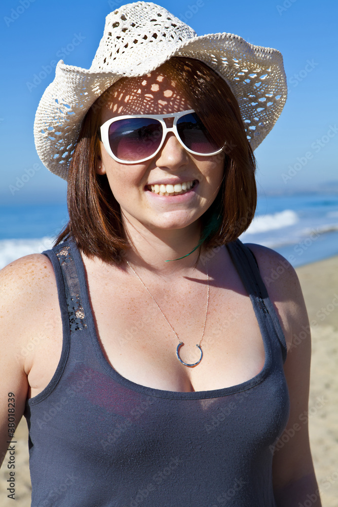 Red Head Teen Girl wearing a Hat Red Head Teen Girl wearing a Hat