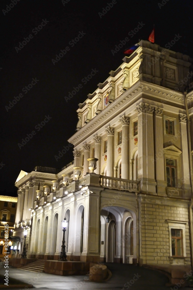 View of Mariinsky Palace at night