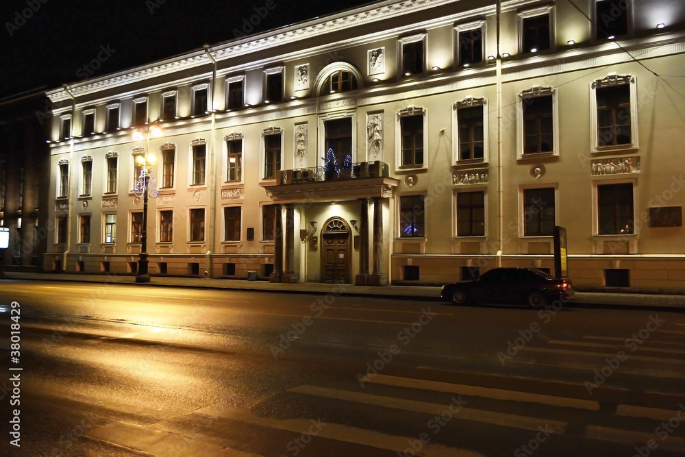 View of night St. Petersburg
