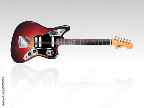 Highly Detailed Vintage Electric Guitar Vector