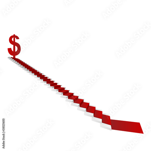 Vector conceptual  red carpet and dollar