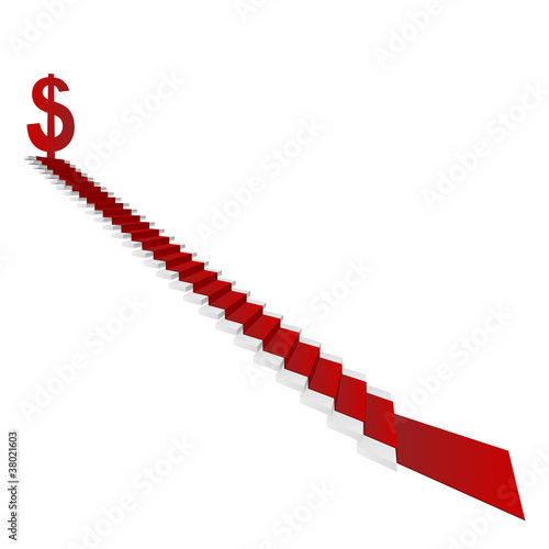 Vector conceptual  red carpet and dollar