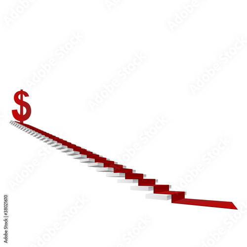 Vector conceptual  red carpet and dollar