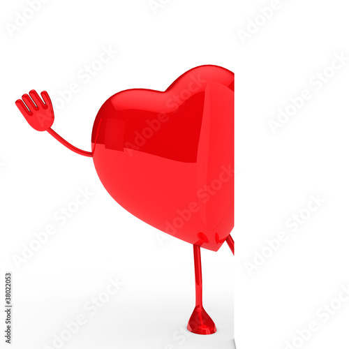 Rotes herz winkt
