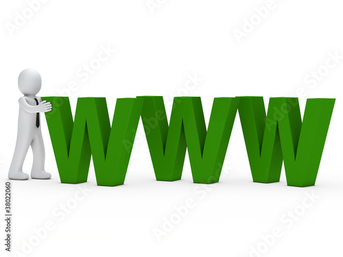 mann schiebt www buchstaben