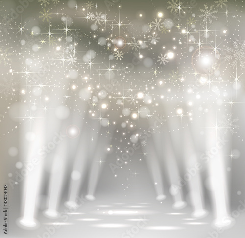 light Christmas Stage Spotlight with snowflakes