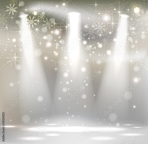 light Christmas Stage Spotlight with snowflakes