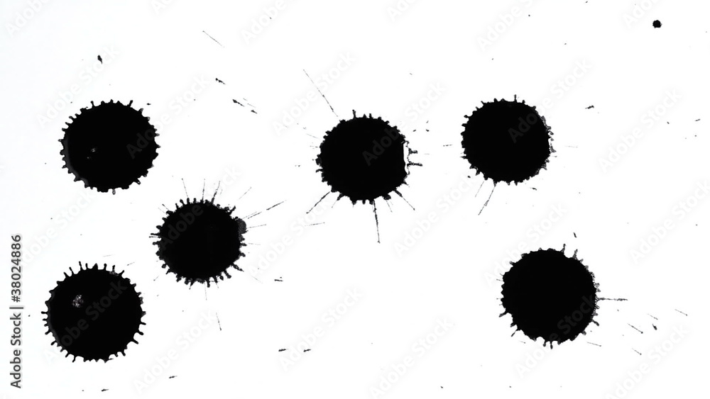 Ink blot dripping, isolated on white background Ink blot dripping, isolated on white background