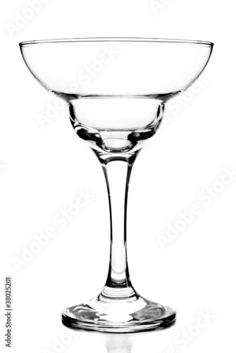 empty glass of wine isolated on white