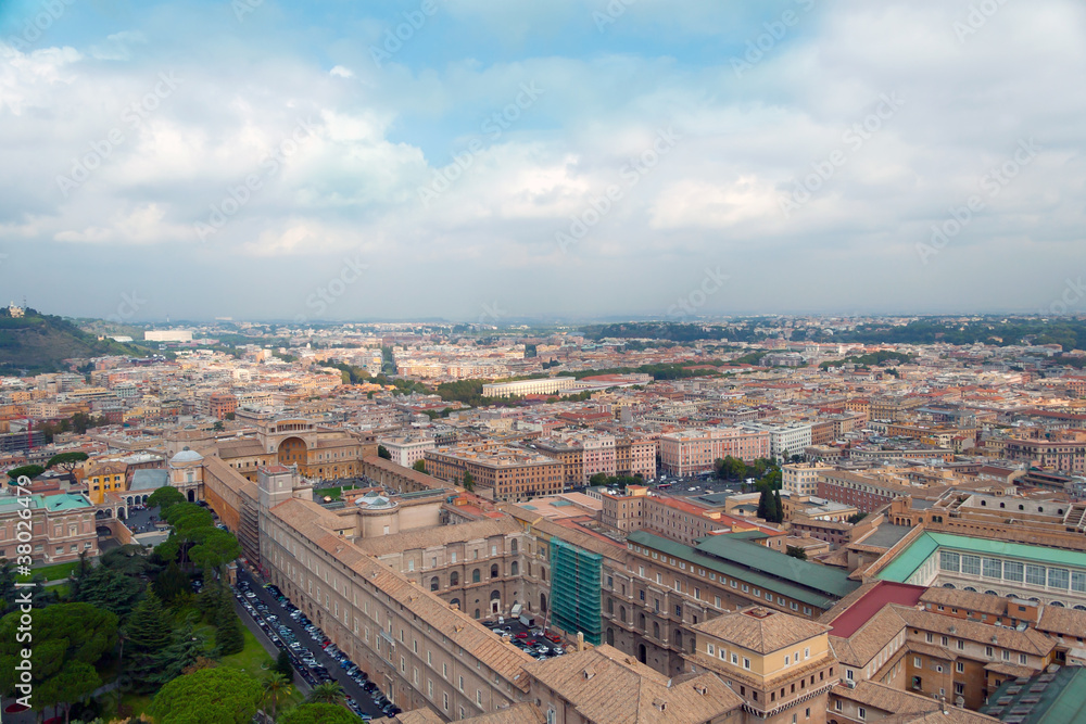 Fototapeta premium Colorful roofs of rome, italy. urban scene