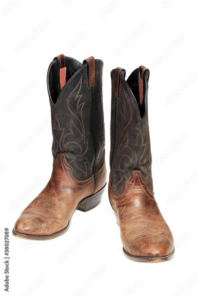 Cowboy boots isolated over white with clipping path Cowboy boots isolated over white with clipping path